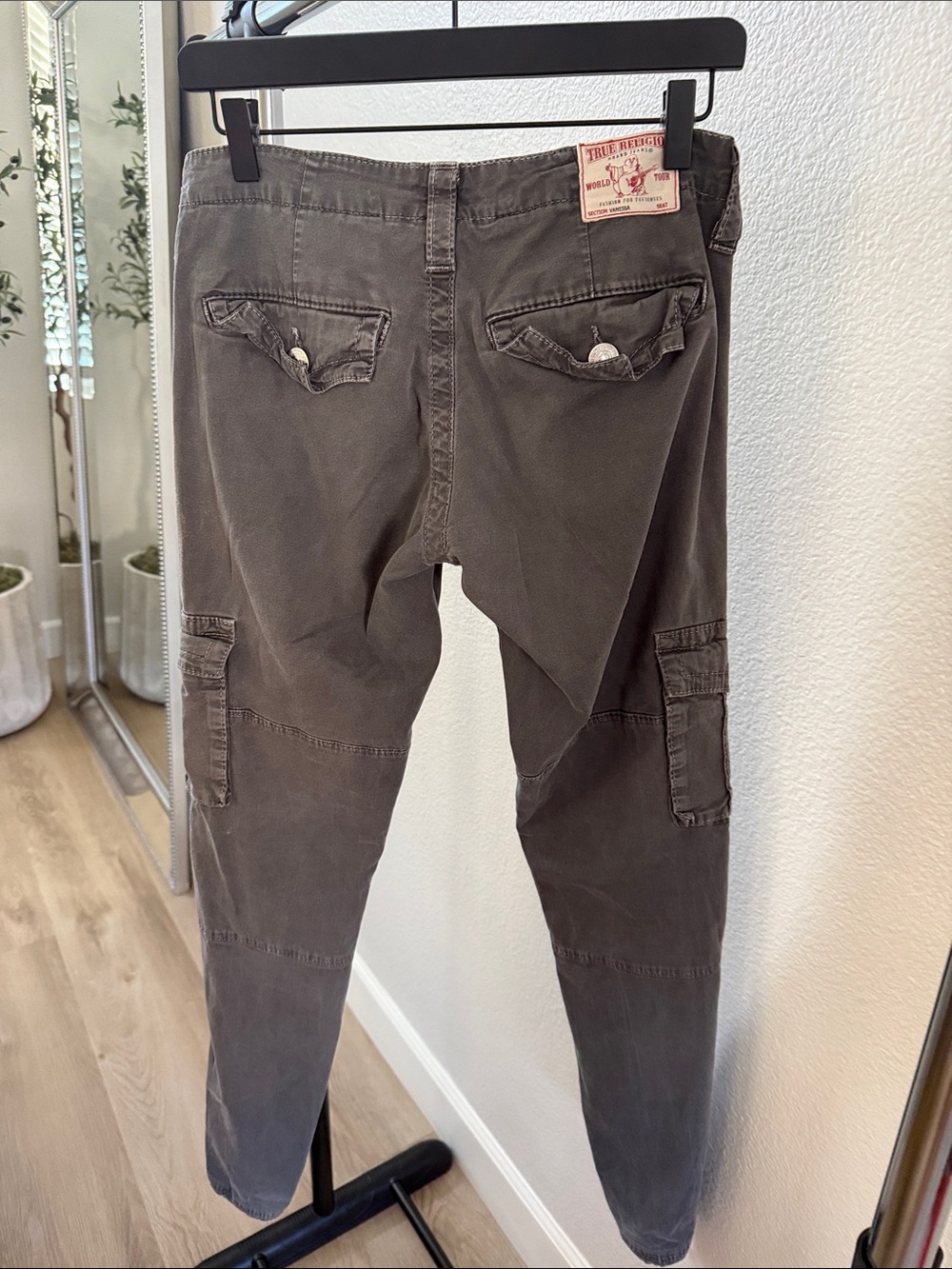 True Religion Women’s Cargo Pants - Charcoal Grey